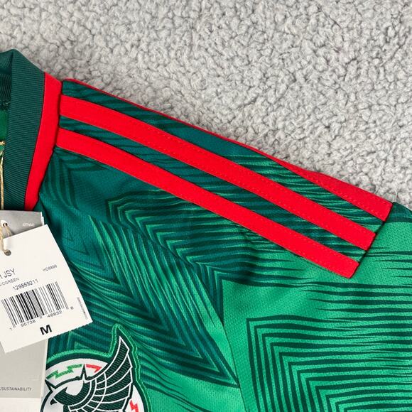 Adidas Men's Medium Green Mexico 2022 Short Sleeve Home Soccer Jersey HD6899 - Picture 12 of 14